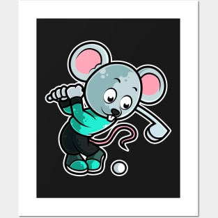 Mouse Golf Player Golfer Golfing Funny Kids Boys print Posters and Art
